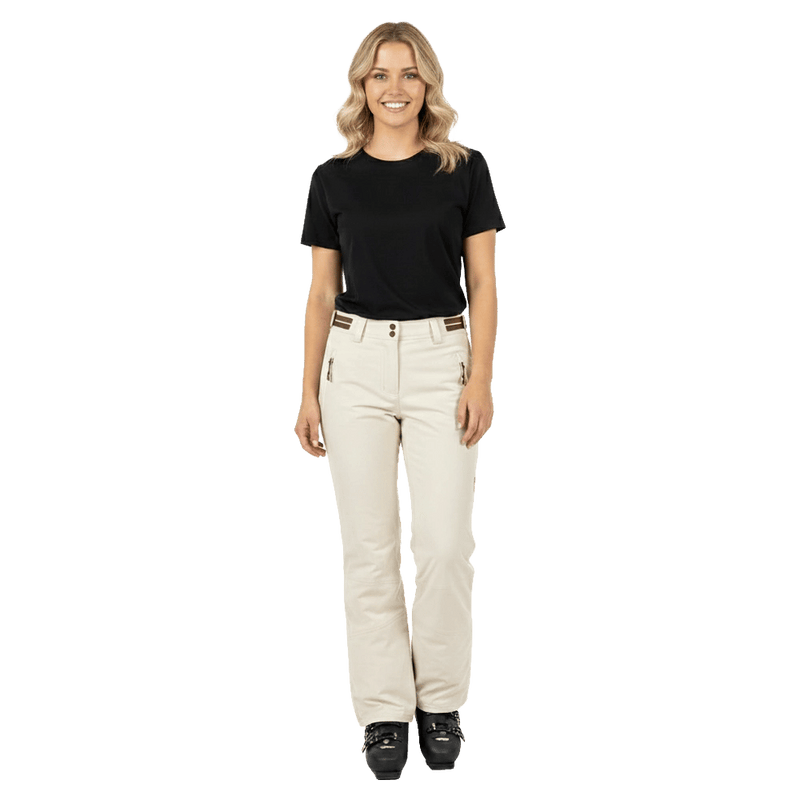 Front view of the Pure Bottoms Up Pants in Whitecap colourway, women model