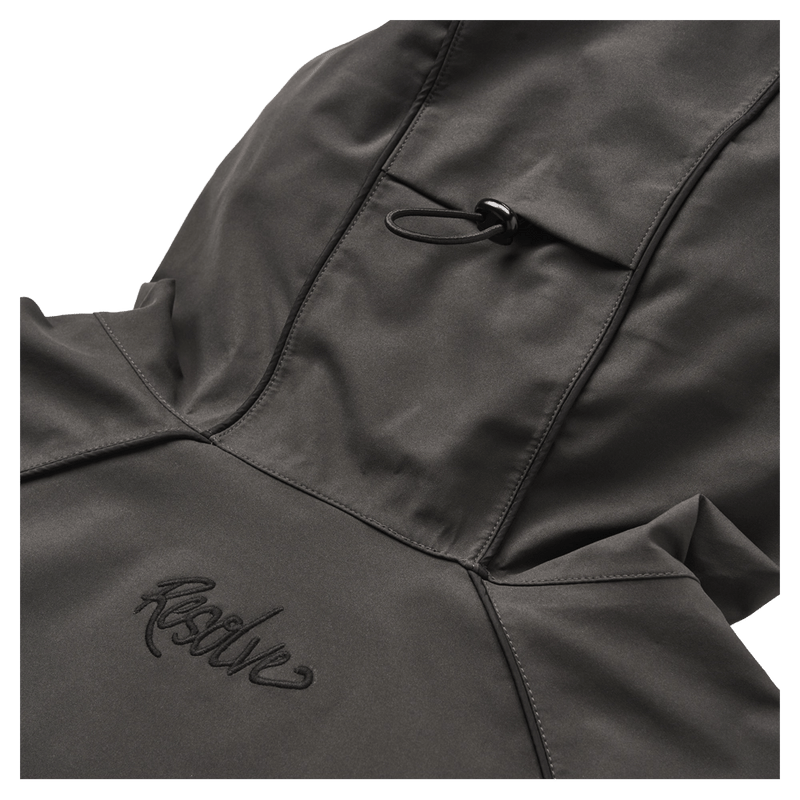 Back hood view of Resolve Liberty Ski Jacket in colour Charcoal
