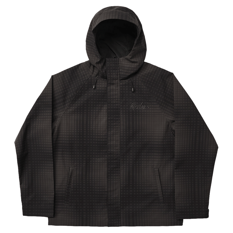 Front view of the Resolve Geo Ski Jacket in colour Black Plaid