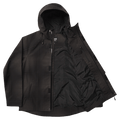 Inside view of the Resolve Geo Ski Jacket in colour Black Plaid