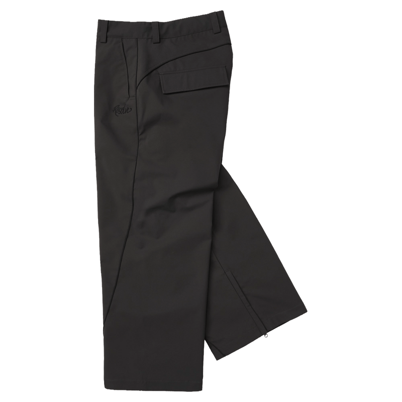 Side view of Resolve Baggy Track Ski Pants in colour Charcoal