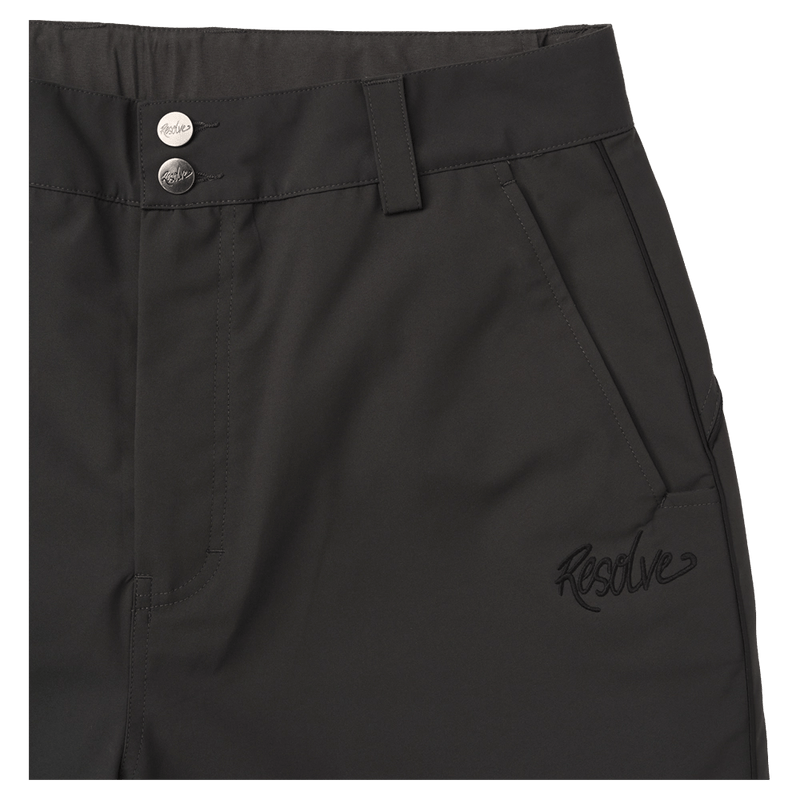 Side pocket view of Resolve Baggy Track Ski Pants in colour Charcoal