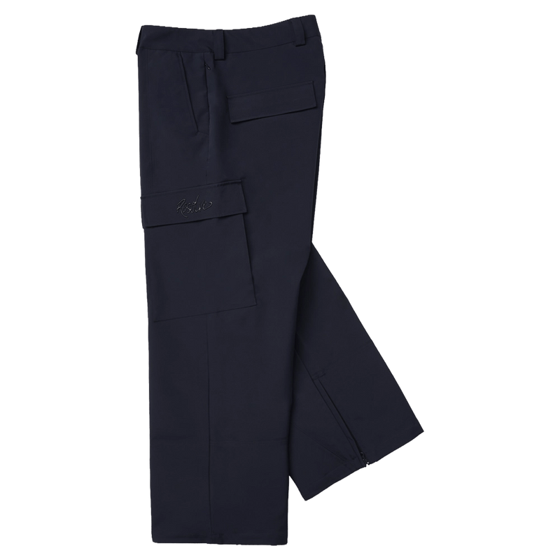 Side view of the Resolve Sprinter Baggy cargo Ski Pants in Navy