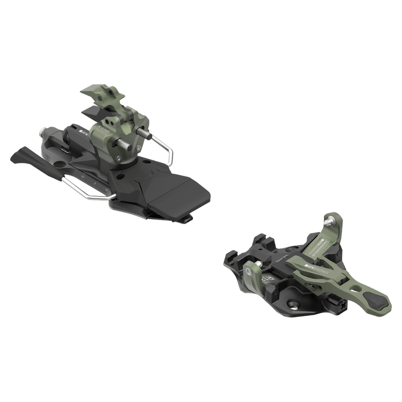 Front camo green view of ATK Raider 13 Evo Ski Touring Bindings