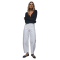 View of Rollas Gig Barrel Jeans - Womens in colour Vintage White.
