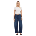 Front view of Rollas Arc Barrel Jeans - Womens in colour Murmur.