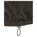 Close-up of the adjustable drawstring hem with a silver toggle on the Coffee P.E Nation Radius Jacket.