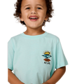 Detail image of the Rip Curl Icons Of Shred Tee -Boy in Light-Aqua