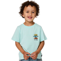Front image of the Rip Curl Icons Of Shred Tee -Boy in Light-Aqua