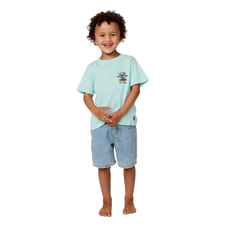 Full image of the Rip Curl Icons Of Shred Tee -Boy in Light-Aqua