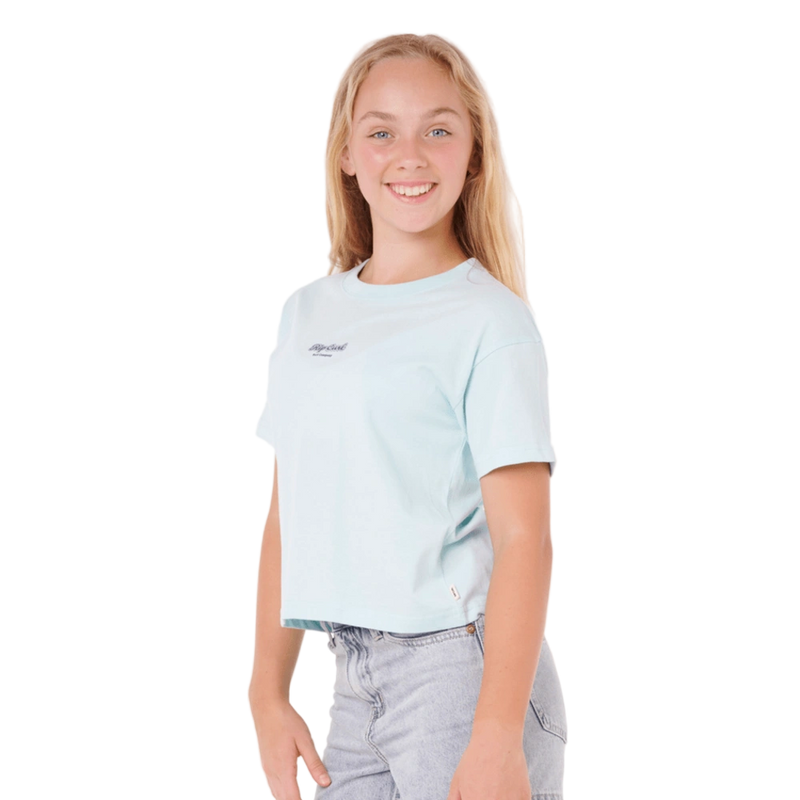 Side image of the Rip Curl Paradise Club Summer Tee-Girl in Bone