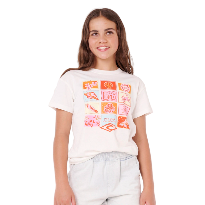 Front image of the Rip Curl Paradise Club Summer Tee-Girl in Bone