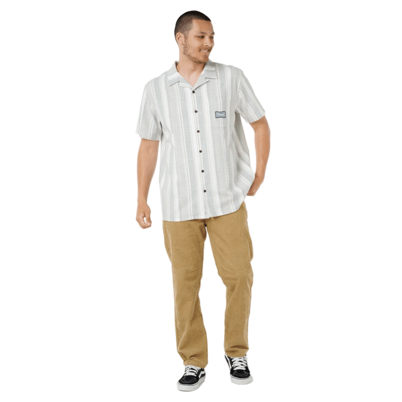 Full image of the Rip Curl Mod Cali Stripe S/S Shirt in Bluefin