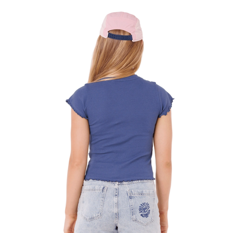 Back image of the Rip Curl Paradise Club Rib Tee - Girl in Washed Navy