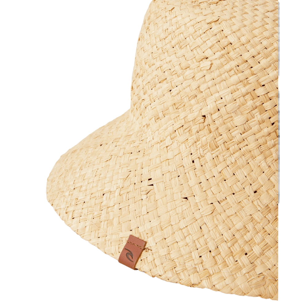 Detail image of the Rip Curl Premium Straw Bucket Hat in Natural