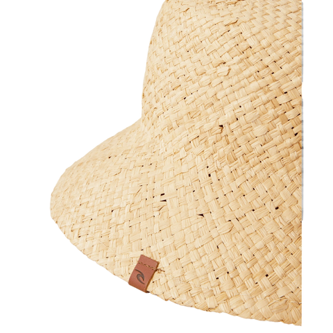 Detail image of the Rip Curl Premium Straw Bucket Hat in Natural