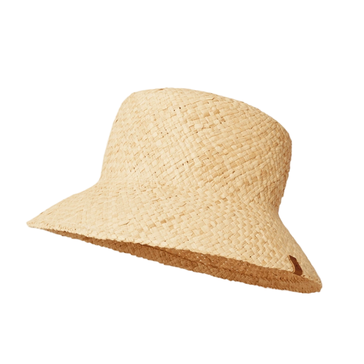 Side image of the Rip Curl Premium Straw Bucket Hat in Natural