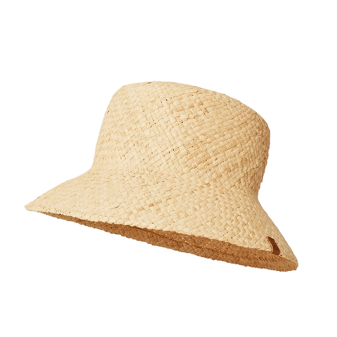 Side image of the Rip Curl Premium Straw Bucket Hat in Natural