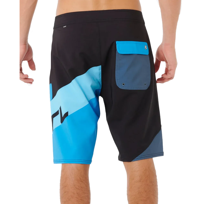 Back image of the Mirage Little Mali Boardshorts in Blue Black