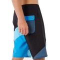Back detail image of the Mirage Little Mali Boardshorts in Blue Black