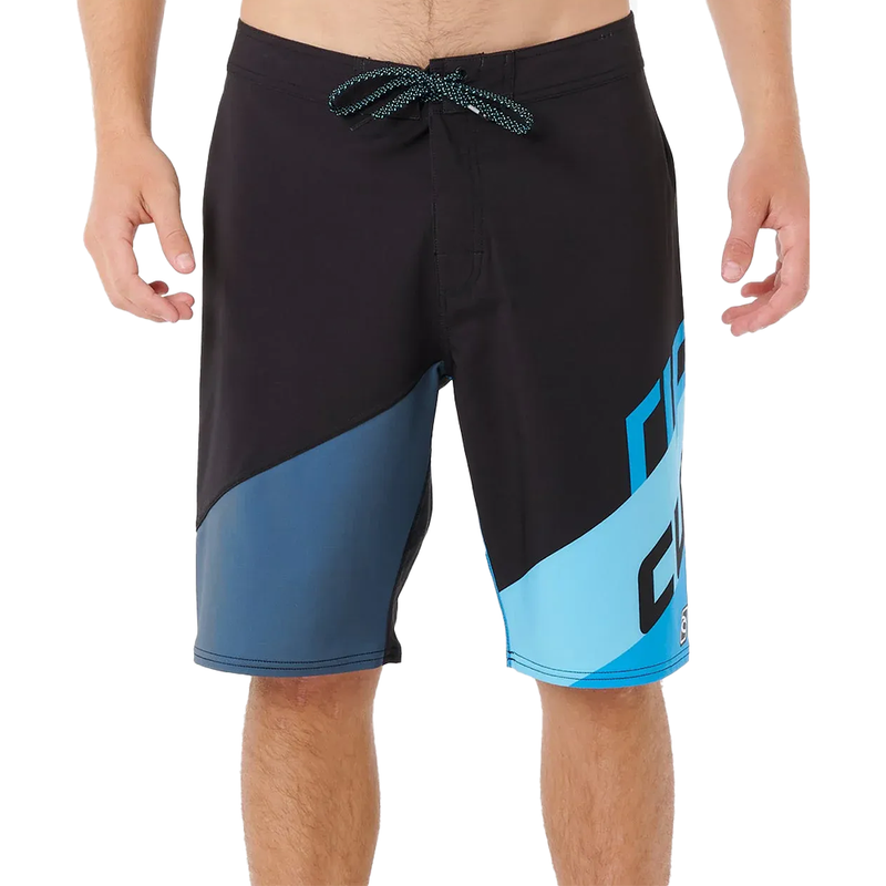 Front image of the Mirage Little Mali Boardshorts in Blue Black