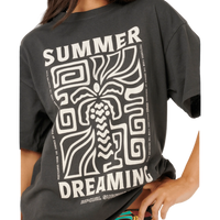 Detail image of the Rip Curl Dreaming Heritage Tee in Washed Black