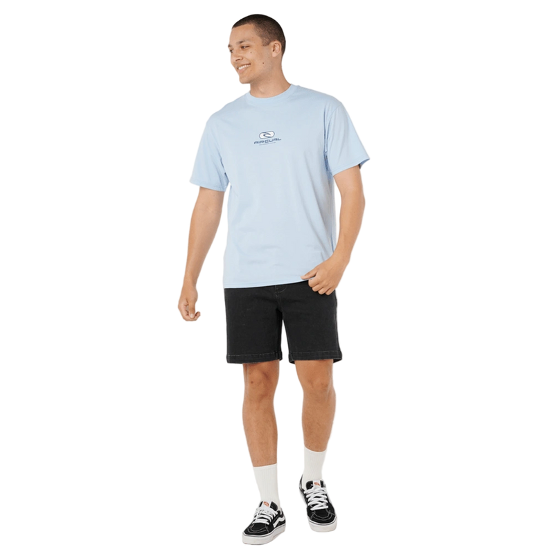 Full image of the Rip Curl Pill Icon Tee in Blue Wind