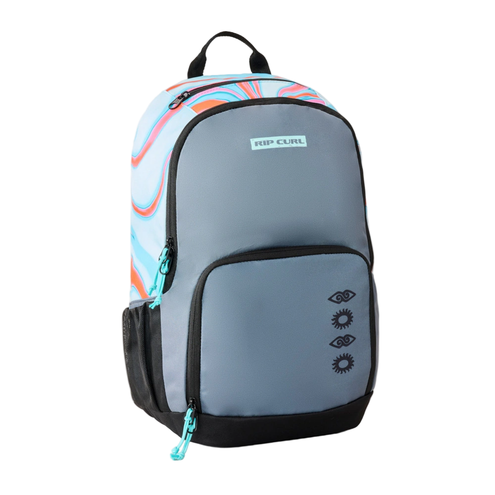 Front image of the Rip Curl Evo 24 L School 2025 in Black Blue