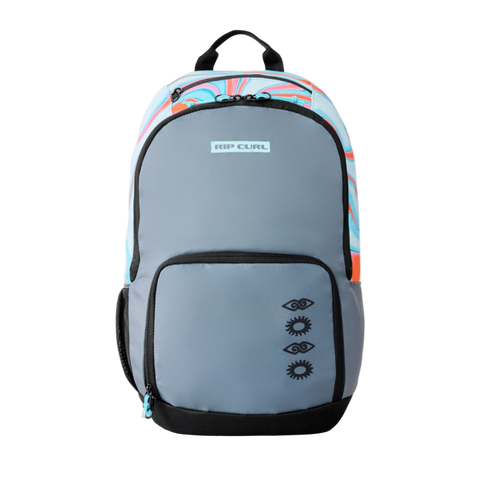 Front image of the Rip Curl Evo 24 L School 2025 in Black Blue