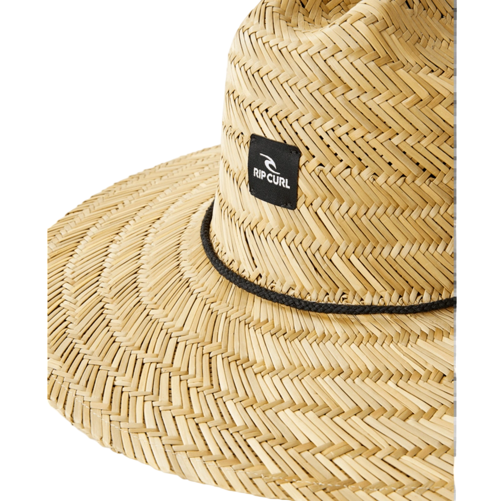 Detail image of the Rip Curl Brand Straw Hat in Natural