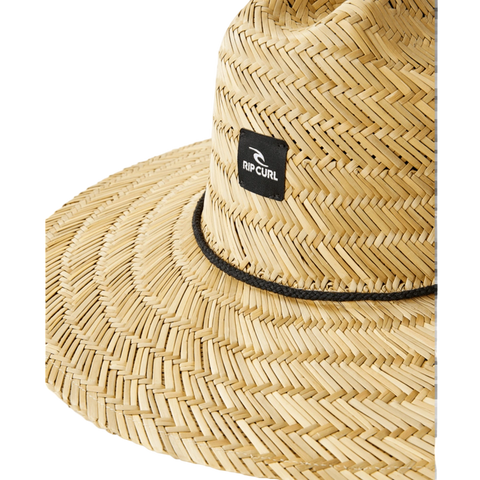 Detail image of the Rip Curl Brand Straw Hat in Natural