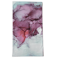 Women's Rojo Ultra Neck Tube featuring a purple and pink abstract ink wash pattern on white fabric, flat front view.