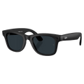 Dark lens view of the Ray-Ban Wayfarer Meta Gen 2 Sunglasses in Matte Black, Photochromic Transitions Grey lens, unisex model