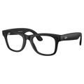 Clear leans view of the Ray-Ban Wayfarer Meta Gen 2 Sunglasses in Matte Black, Photochromic Transitions Grey lens, unisex model