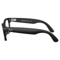 Side view of the Ray-Ban Wayfarer Meta Gen 2 Sunglasses in Matte Black, Photochromic Transitions Grey lens, unisex model