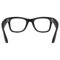 Back view of the Ray-Ban Wayfarer Meta Gen 2 Sunglasses in Matte Black, Photochromic Transitions Grey lens, unisex model