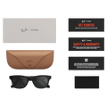 What is included view of the Ray-Ban Wayfarer Meta Gen 2 Sunglasses in Matte Black, Photochromic Transitions Grey lens, unisex model