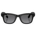 Front view of the Ray-Ban Wayfarer Meta Gen 2 Sunglasses in Matte Black, Polar Gradient Graphite lens, unisex model