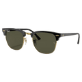 Main view of the RayBan Clubmaster Classic Sunglasses in Black, G15 Green lens, unisex model