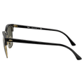 Side view of the RayBan Clubmaster Classic Sunglasses in Black, G15 Green lens, unisex model