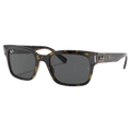 Main view of the RayBan Jeffery Sunglasses in Havana On Transparent Brown, Dark Grey lens, unisex model
