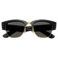 Folded view of the RayBan Mega Clubmaster Sunglasses in Black on Gold, Ultra Black lens, unisex model
