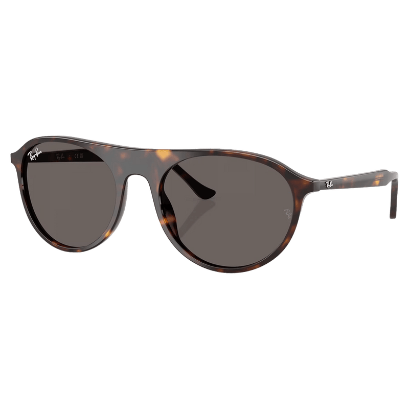 Main view of the RayBan RB2215 Sunglasses in Havana, Dark Grey lens, unisex model