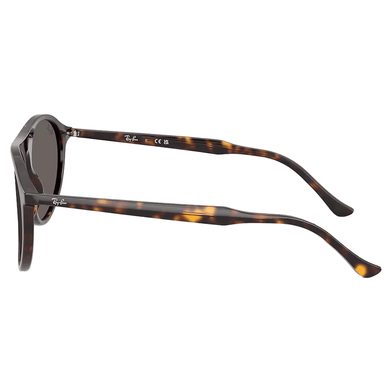 Side view of the RayBan RB2215 Sunglasses in Havana, Dark Grey lens, unisex model