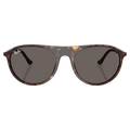 Front view of the RayBan RB2215 Sunglasses in Havana, Dark Grey lens, unisex model