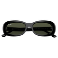 Folded view of the RayBan RB2221 Sunglasses in Black, Green lens, unisex model