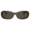 Front view of the RayBan RB2221 Sunglasses in Havana, Green lens, unisex model