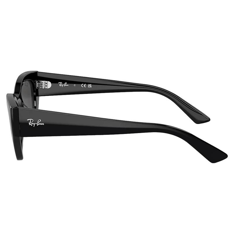 Side view of the RayBan Zena Sunglasses in Black colourway, unisex model