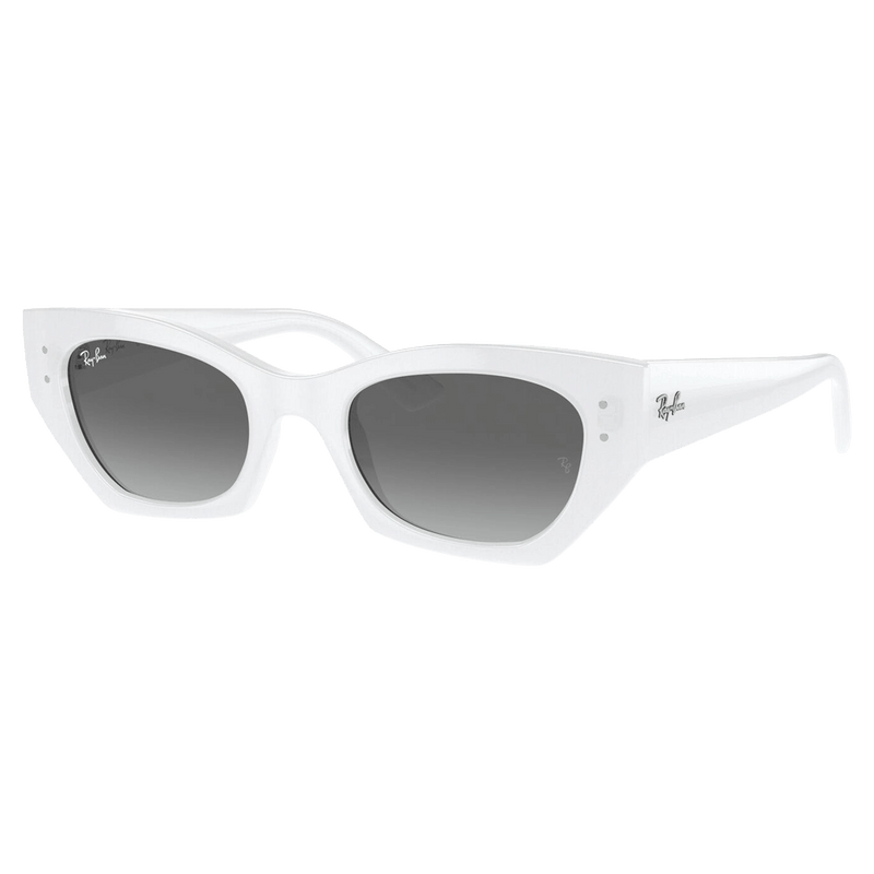 Main view of the RayBan Zena Sunglasses in White colourway, unisex model