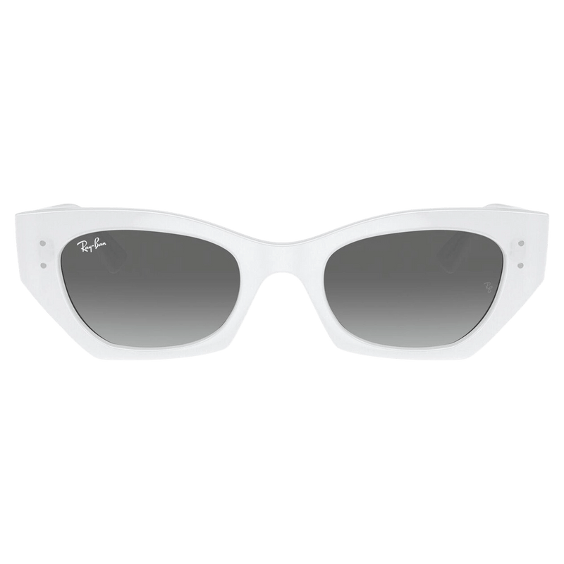 Front view of the RayBan Zena Sunglasses in White colourway, unisex model